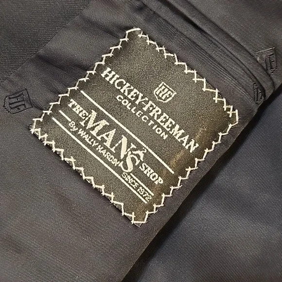 VTG Hickey Freeman Mens 40R Blazer Navy Cashmere‎ Wool St George Buttons USA 90s